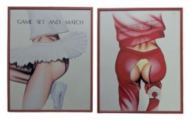 TWO VINTAGE 20TH CENTURY ADVERTISMENT EROTIC POSTERS