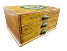 J & P COLES - EARLY 20TH CENTURY WOODEN ADVERTISING SHOP DISPLAY COTTON CABINET