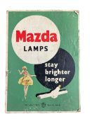MAZDA LAMPS - EARLY 20TH CENTURY POINT OF SALE ADVERTISING SHOWCARD