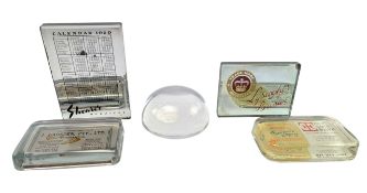 MIXED SELECTION OF EARLY TO MID CENTURY GLASS PAPERWEIGHTS / DESK DISPLAYS