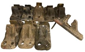 RAILWAYANA - COLLECTION OF NINE IRON RAILWAY SLEEPER BLOCKS