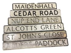 SELECTION OF SIX ALUMINIUM ROAD SIGNS