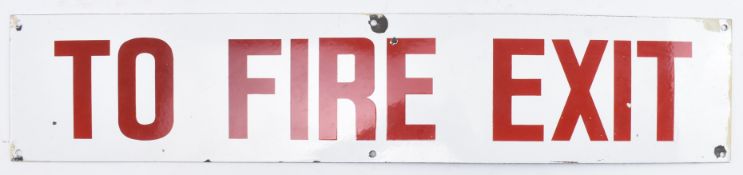 TO FIRE EXIT - PORCELAIN ENAMEL SIGN