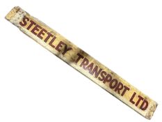 STEETLEY TRANSPORT LTD - MID CENTURY PAINTED WOODEN SIGN