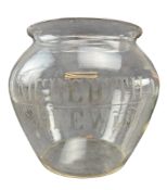 MEREDITH & DREW LIMITED - EARLY 20TH CENTURY GLASS BISCUIT JAR