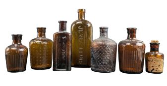COLLECTION OF EARLY 20TH CENTURY GLASS VINTAGE ADVERTISING BOTTLES