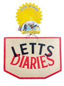 LETTS DIARIES - TWO MID CENTURY ADVERTISING SHOWCARDS