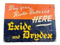 EXIDE & DRYDEX - EARLY 20TH CENTURY ADVERTISING SHOWCARD