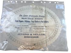 JEVONS & MELLOR - EARLY ADVERTISING DOILIE