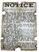 NOTICE - LATE 19TH / EARLY 20TH CENTURY ENAMEL NOTICE SIGN