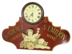 ADVERTISING WALL HANGING CLOCK BY DEWBURY WATCH & CLOCK COMPANY FOR ST EMILION WINE