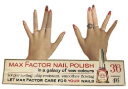 MAX FACTOR NAIL POLISH - SHOP DISPLAY ADVERTISING SHOWCARD