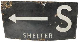 WORLD WAR II HOME FRONT ENAMEL AIR RAID SHELTER SIGN