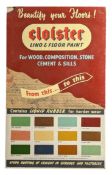 CLOISTER LINO & FLOOR PAINT - MID CENTURY ADVERTISING SHOWCARD