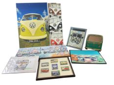 VW CAMPER VAN - MIXED SELECTION OF RELATED ITEMS / ART WORKS