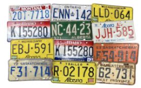 SELECTION OF TWELVE 20TH-CENTURY AMERICAN CAR NUMBER PLATES