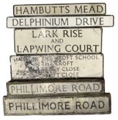SELECTION OF SIX ALUMINIUM ROAD SIGNS