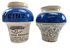 TWO VINTAGE STONEWARE HEINZ & BATTY'S MUSTARD POTS