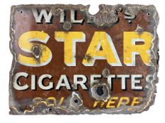 WILLS'S STAR - VINTAGE ENAMEL SHOP DISPLAY / ADVERTISING SIGN