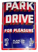 PARK DRIVE - VINTAGE POINT OF SALE ADVERTISING ENAMEL SIGN