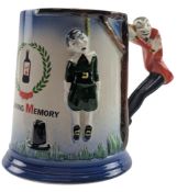 CALRTON WARE - BASS - 1930S IN LOVING MEMORY HANGMAN TANKARD