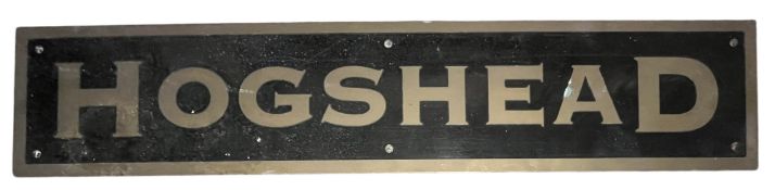 HOGSHEAD - 20TH CENTURY SOLID BRASS SIGN