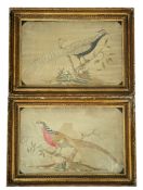 PAIR OF 20TH CENTURY JAPANESE MEIJI PERIOD SILK NEEDELWORK EMBROIDERY