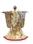RETRO 20TH CENTURY JAPANESE EMBROIDERED WEDDING KIMONO
