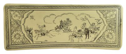 CHINESE CIZHOU STONEWARE 'FIGURINE' PILLOW 磁州人物故事枕