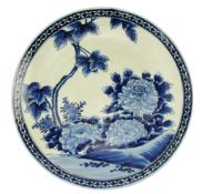 EX LARGE 19TH CENTURY JAPANESE BLUE & WHITE PORCELAIN CHARGER