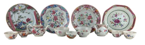 COLLECTION OF 18TH CENTURY CHINESE FAMILLE ROSE PORCELAIN PIECES