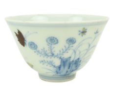 CHINESE DOUCAI ENAMEL TEA CUP THREE AUTUMN PORCELAIN CUP 斗彩三秋杯