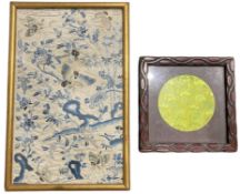 EARLY 19TH CENTURY CHINESE HAND EMBROIDERED SILK PANEL