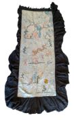 LATE 19TH QING DYNASTY SILK EMBROIDERY PANEL 清 迎春接福图手绣