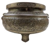 19TH CETNURY JAPANESE BRONZE TRIPOD CENSER 日本明治【誠貫堂造】黄铜香炉