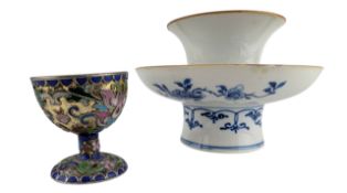 QING DYNASTY BLUE AND WHITE TEACUP & SAUCER SET