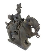 KOREAN CERAMIC / TERRACOTTA VESSEL IN THE FORM OF A HORSE RIDER