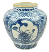 QING DYNASTY / REPUBLIC ERA BLUE & WHITE JAR 清/民国青花莲花纹罐