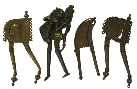 FOUR 20TH CENTURY INDONESIAN / INDIAN BRONZE METAL BETEL NUT CUTTERS
