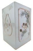 QING GUANXU FAMILLE ROSE BRUSH POT, HE MINGGU 清 光绪 何明谷作笔筒