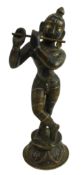 19TH CENTURY INDIAN BRONZE FIGURE OF KRISHNA VENUGOPALA, BENGAL