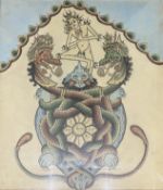 20TH CENTURY INDONESIAN SCHOOL PAINTING DEPICTING BEDAWANG NALA