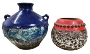 WEST GERMAN POTTERY - 1960S FAT LAVA VASE