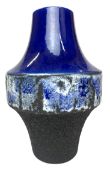 WEST GERMAN POTTERY MAKER - 1960S TEXTURED RED VASE