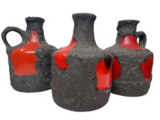 ROTH KERAMIK - MODEL 4300 - THREE 1960S WEST GERMAN VASES