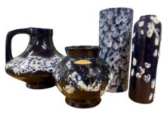KREUTZ KERAMIK - FOUR 1960S WEST GERMAN VASES