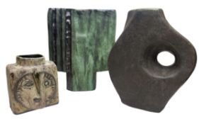 WEST GERMAN POTTERY - THREE BRUTALIST 1960S VASES