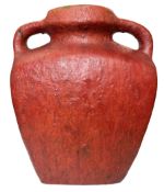 WEST GERMAN POTTERY MAKER - 1960S TEXTURED RED VASE