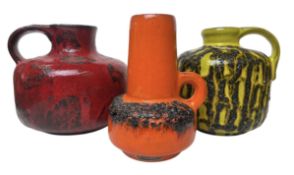 KREUTZ KERAMIK - THREE 1960S WEST GERMAN VASES