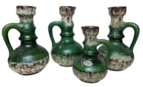 JOPEKO KERAMIK - MODEL 1201 - FOUR 1960S WEST GERMAN VASES